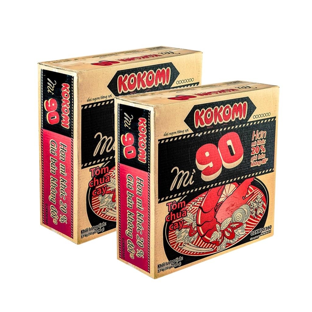Mì Kokomi đại 90 Tôm chua cay (30 Gói X 90g)