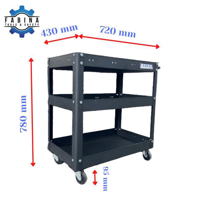 Xe đẩy 3 tầng màu đen FABINA