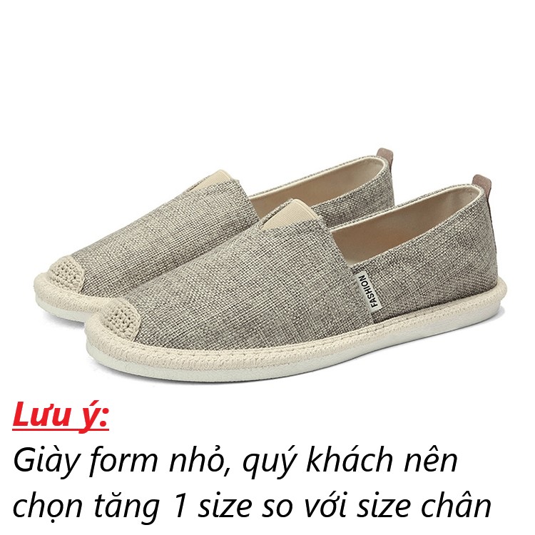Slip on nam - Giày lười vải nam cao cấp - Mã SP 2905 - 3 màu (đen) rêu (xám) và (be) - P/s: giày form nhỏ quý khách +1 size so với size chân