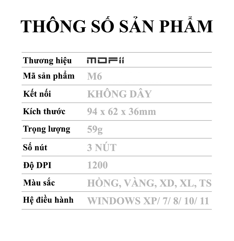 Chuột không dây tai thỏ MOFII M6