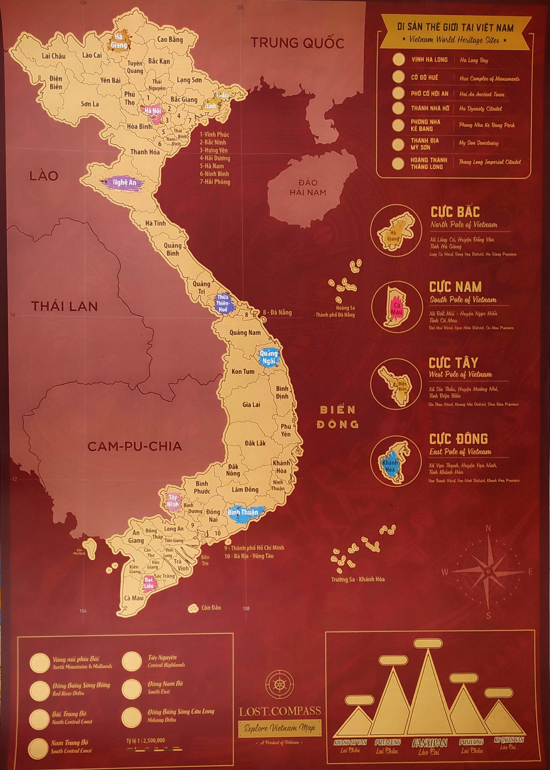 Vietnam Scratch Map Red Velvet Edition
