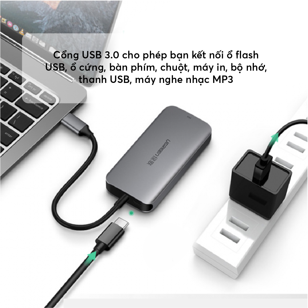 Hub Chuyển Đổi USB Type-C UGREEN mở rộng nhiều cổng chức năng | 40873 50538 70411 50209 50771 50210 80129 70495 70410 80132 60559 60718 80548