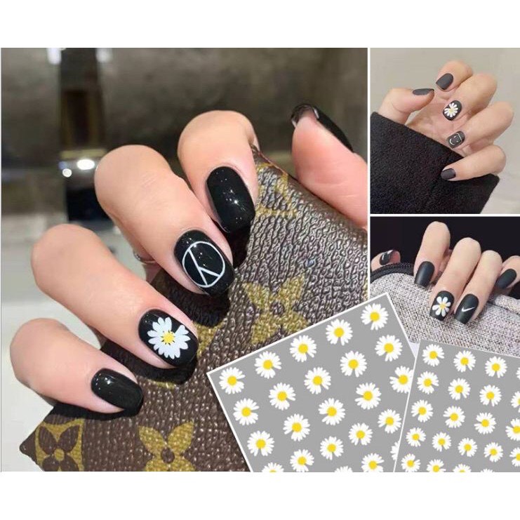 Hình dán móng tay - Sticker dán móng Hoa cúc trắng