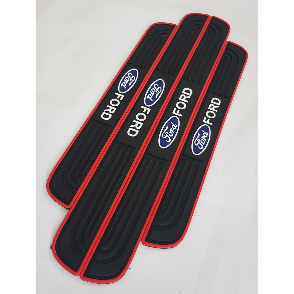 FORD - Bộ Miếng Dán Chống Trầy Xước Có Logo Hãng FORD Bảo Vệ Bậc Cửa Và Cốp Xe Hơi, Xe Ô Tô Chất Liệu Sợi Cacbon Bền Đẹp