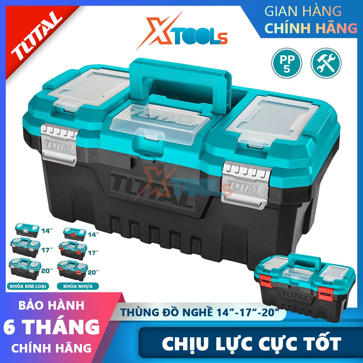 Multi-Function Tool Box total 16-17-20 inch | tool box, tool, Component 5 tank pp high impact resistant, metal lock or iron lock