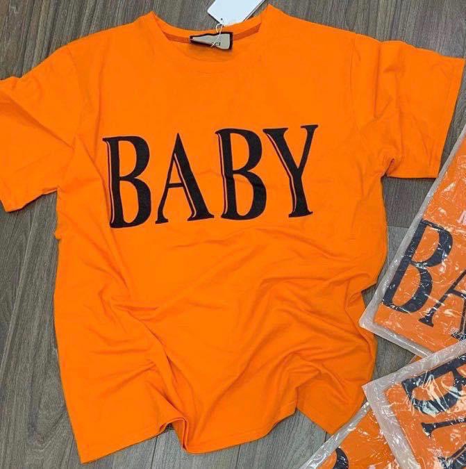 Áo thun form rộng in chữ baby ttsla0137