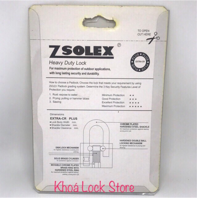 Ổ khoá Zsolex 6cm chống cắt