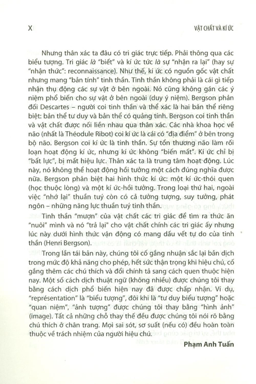 Vật Chất Và Kí Ức