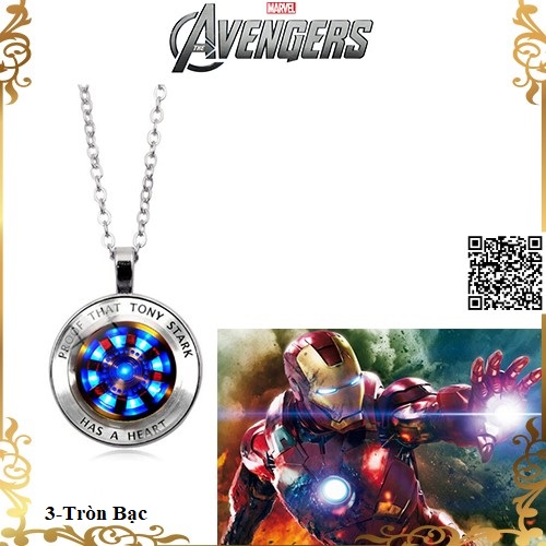 1116 Mô hình Dây Chuyền lò phản ứng hồ quang Iron Man Avengers 3-Tròn Bạc