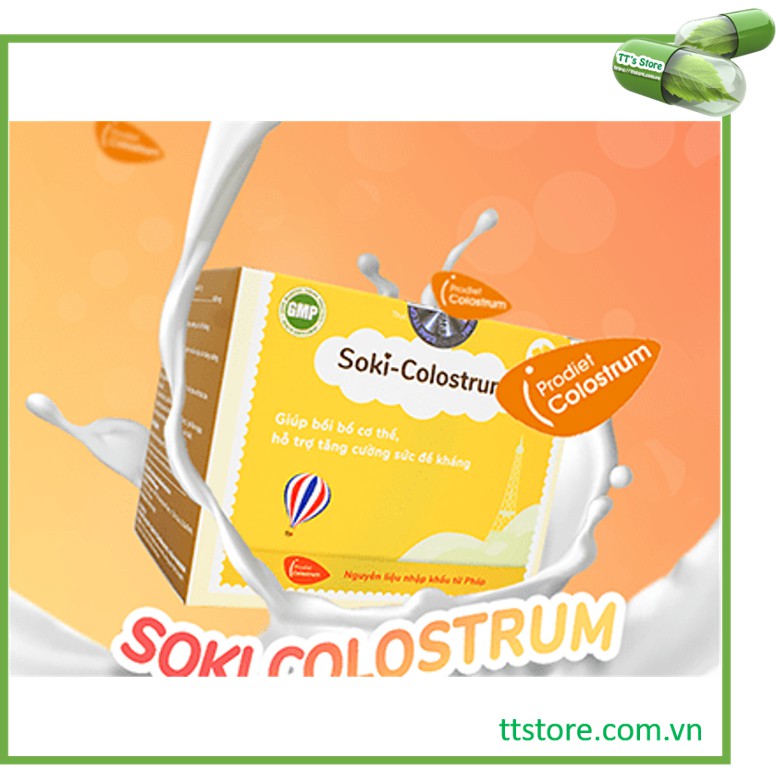 [HCM]SOKI COLOSTRUM [Hộp 20 gói] - Sữa non tăng sức đề kháng [sokicolostrum sokitium soki tium]