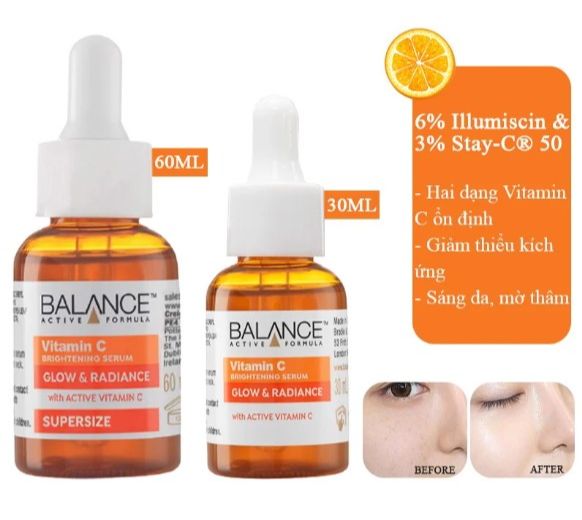 Serum Trắng Da, Mờ Thâm Balance Active Formula Vitamin C Brightening 30ml