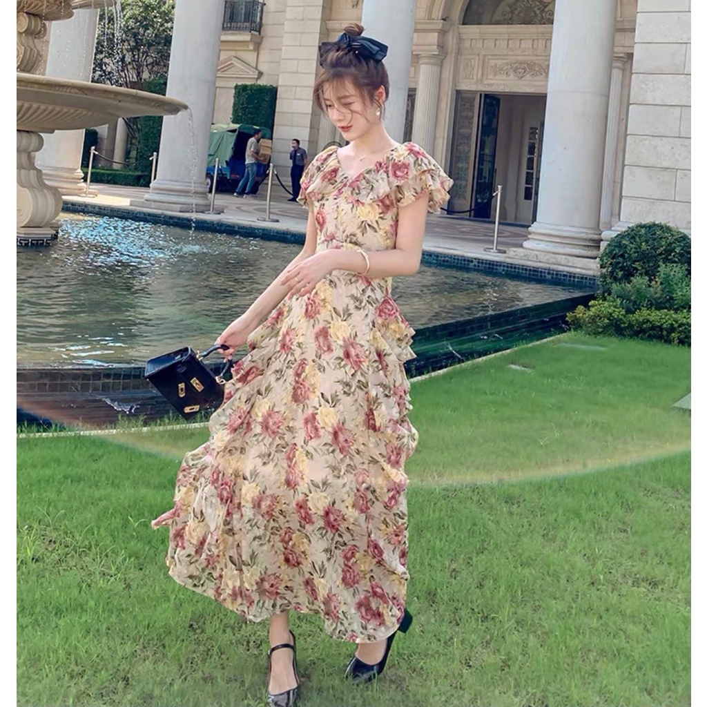 Đầm maxi hoa Cati sang chảnh để dự tiệc A2031