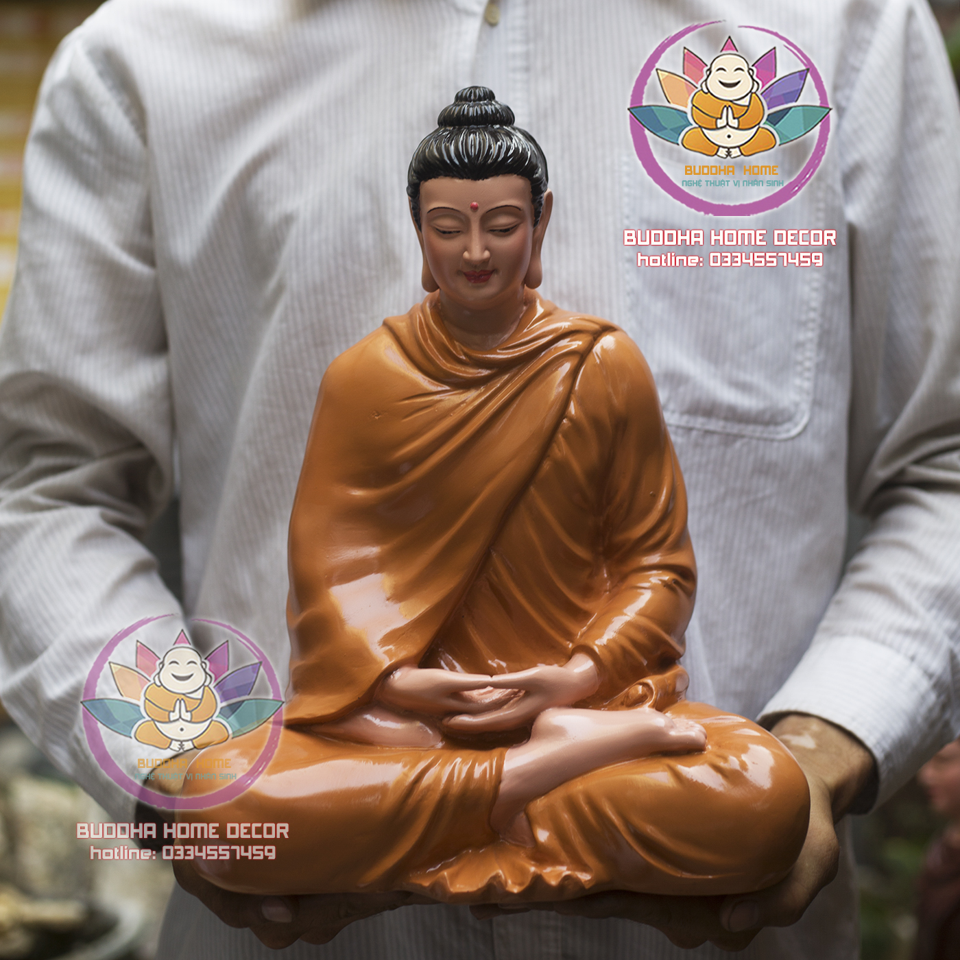 Tôn Tượng Thích Ca Thế Thiền thủ ấn Cao 35 cm