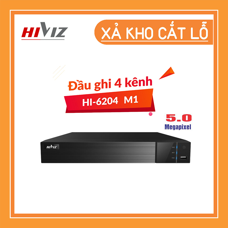 Đầu ghi hình Hiviz HI-6204M1 4 kênh 5.0MP Vỏ Kim loại (HỖ TRỢ CAMERA ANALOG 4.0MP)- Hàng chính hãng