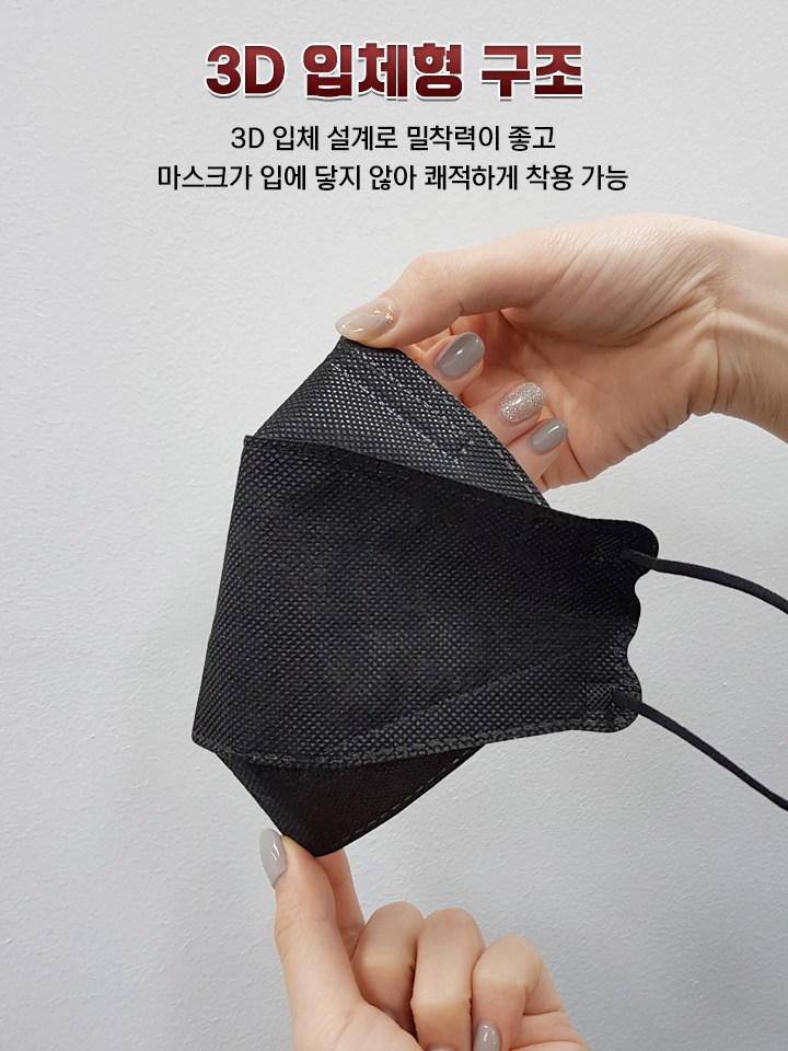 Khẩu trang KF94 Hàn Quốc màu đen (gói 1 chiếc)