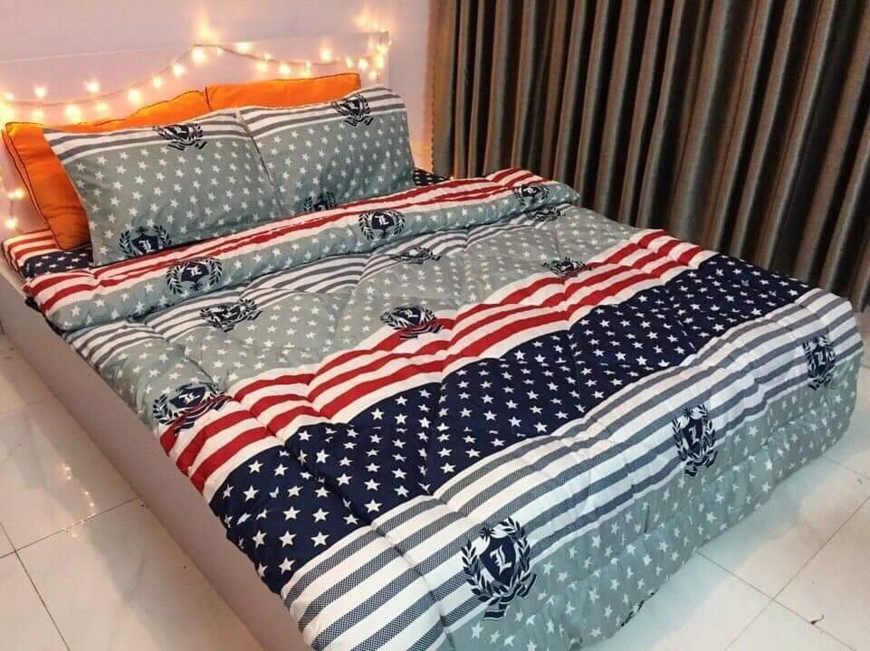 Chăn phao siêu nhẹ cực ấm 1m8x2m mẫu cờ mỹ