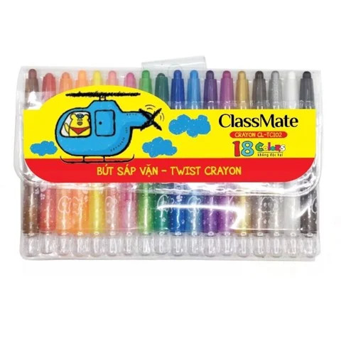 Sáp vặn classmate 18 màu ngắn cl-tc102