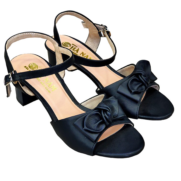 Giày sandal cao gót nữ titi đô da bò thật cao cấp 6cm dnu2063d