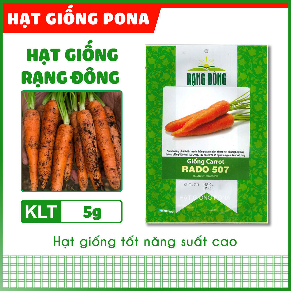 Hạt giống Cà rốt RADO 507 (5g) - Hạt giống Rạng Đông