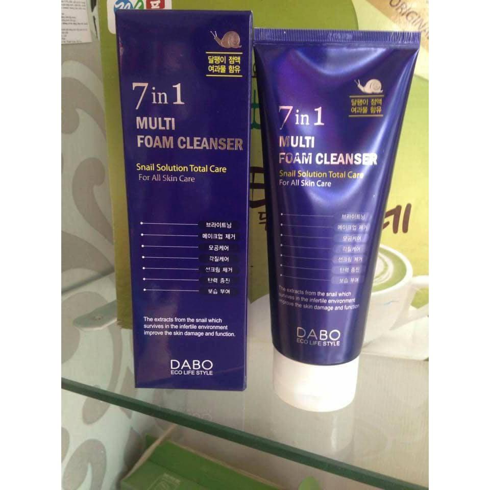 Sữa rửa mặt 7 in 1 Dabo trắng da,  sạch nhờn Hàn Quốc 180ml.