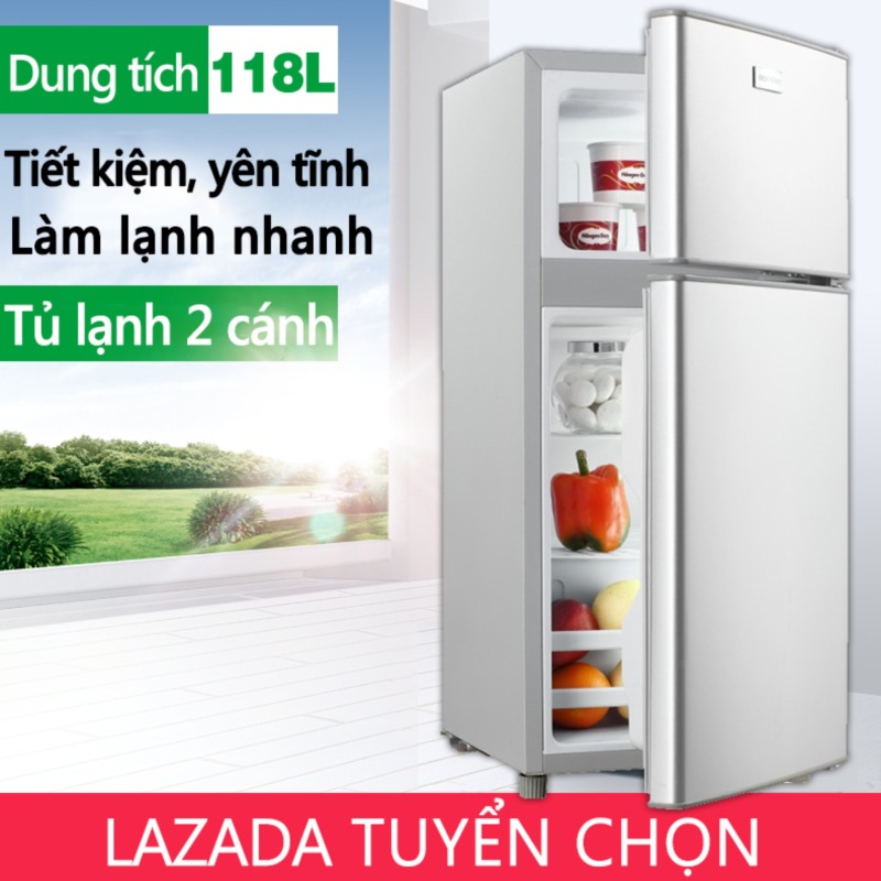 Tủ lạnh 2 ngăn 118 lít thương hiệu ZHIGAO làm lạnh nhanh ngăn đá và ngăn lạnh giữ đồ luôn tươi mới