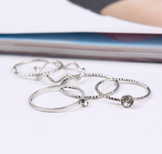 Set 5 chiếc nhẫn gợn sóng