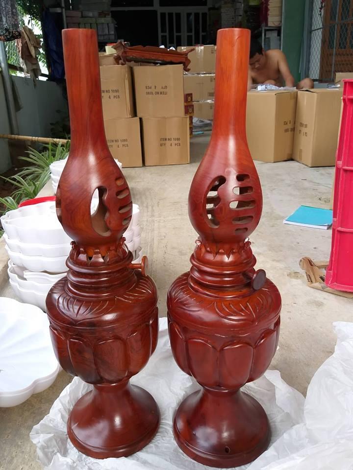 Bộ đèn dầu gỗ hương