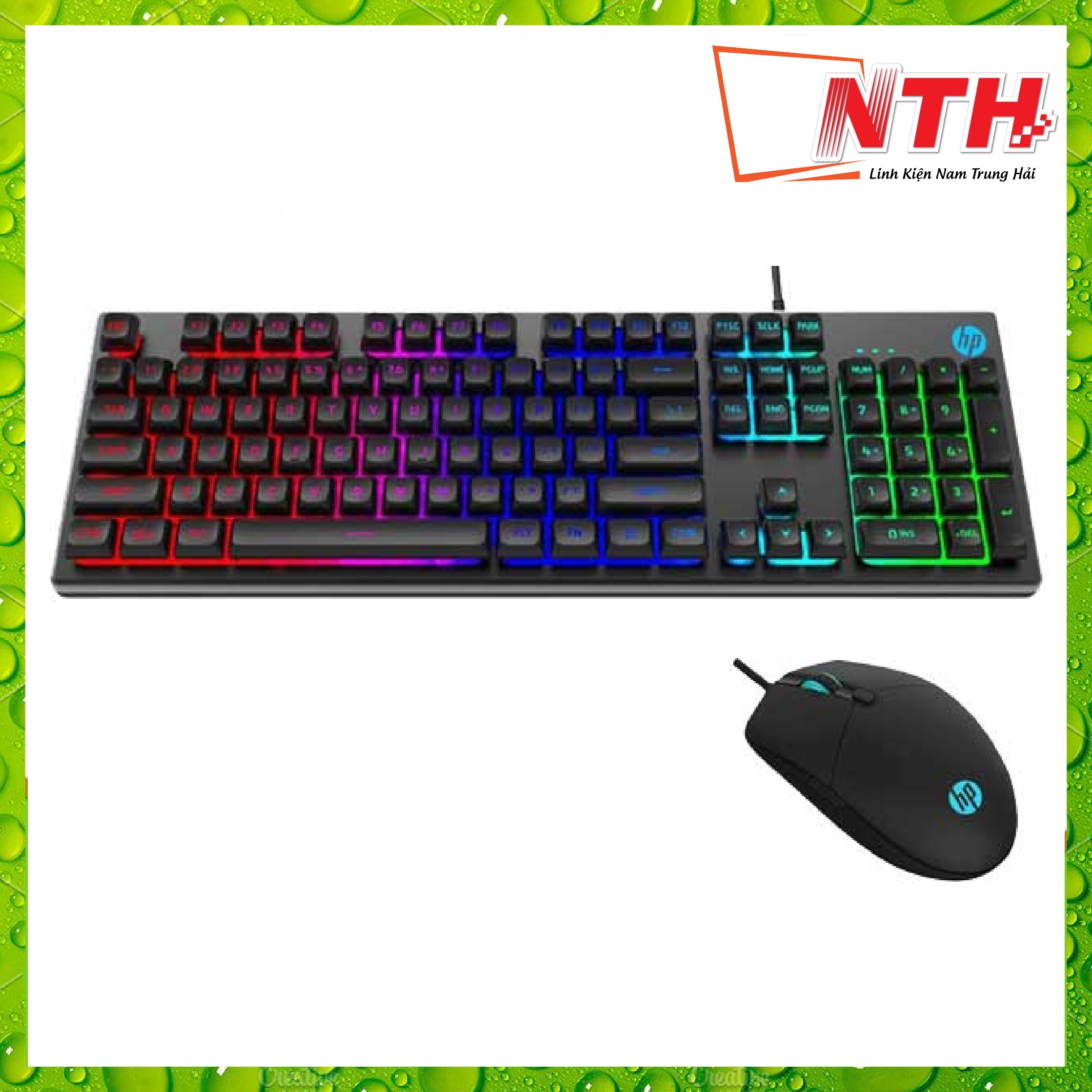 Bộ phím và chuột hp km300f led usb - nth