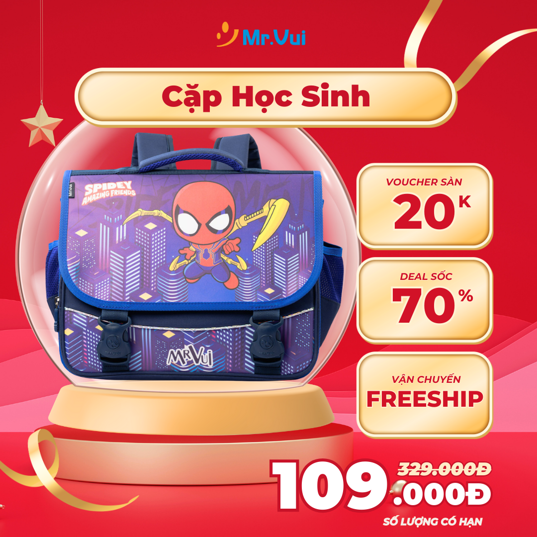 Mr Vui CHS503 cặp học sinh siêu nhẹ dành cho bé trai (cap hoc sinh di hoc cap 1)