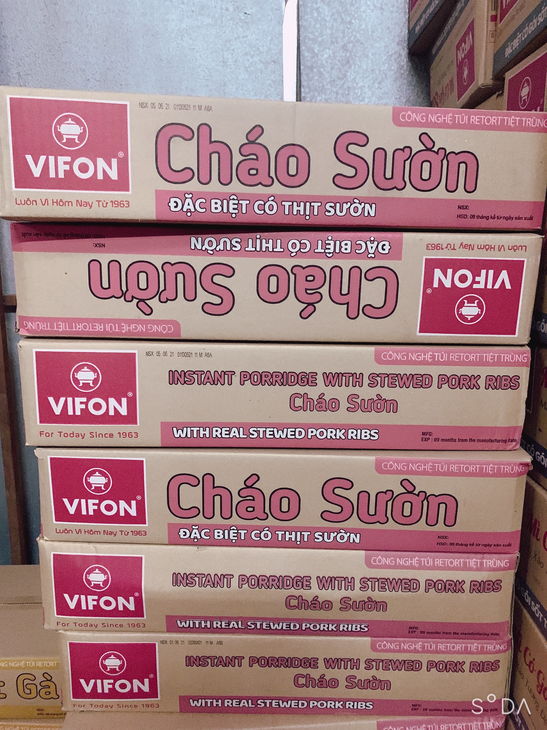 Thùng 50 Gói Cháo Sườn Vifon 70g/Gói