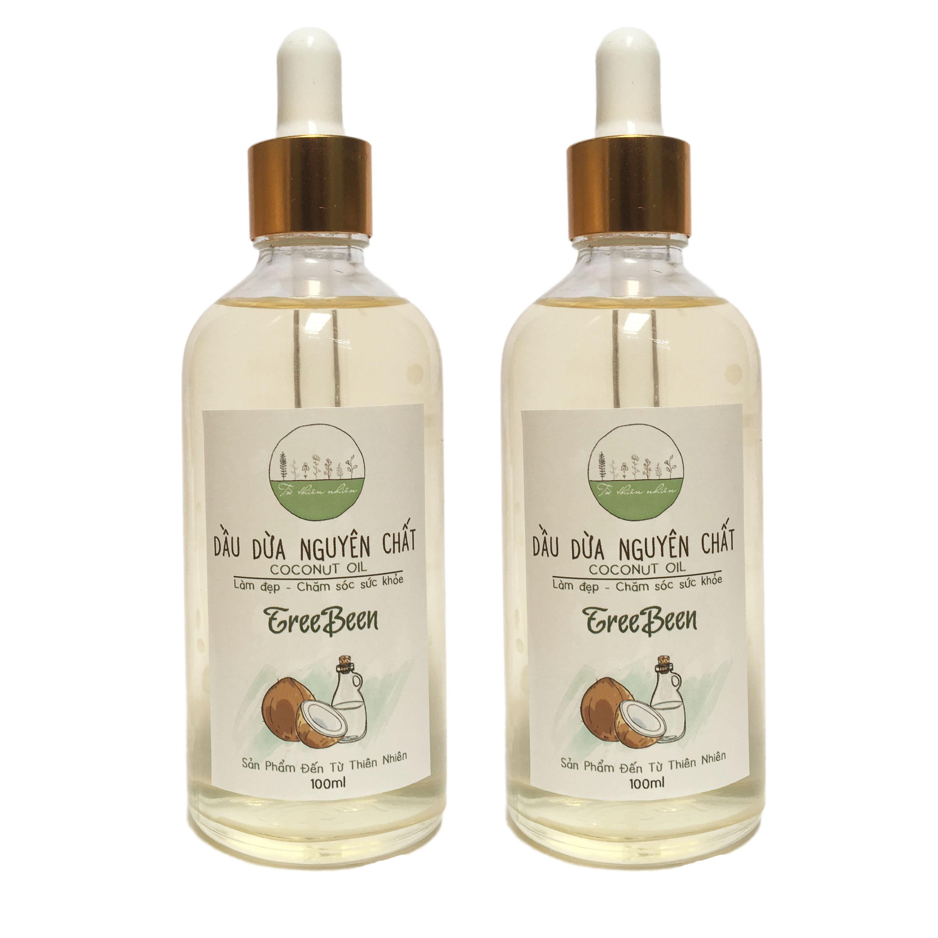 [HCM]2 chai Dầu dừa nguyên chất (nhà làm) TreeBeen 200ml (100ml +100ml) Tuthiennhien