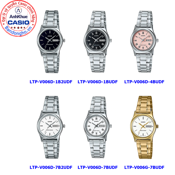 Đồng hồ nữ Casio LTP-V006 ❤️ 𝐅𝐑𝐄𝐄𝐒𝐇𝐈𝐏 ❤️ Đồng hồ Casio chính hãng Anh Khuê đồng hồ nữ đẹp giá rẻ chính hãng