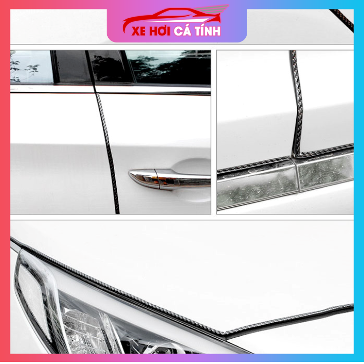 Nẹp u nhựa, ron viền cánh cửa chữ u chống va đập dành cho xe hơi, oto - 1m Carbon nhựa