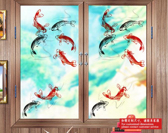 [HCM]Decal Dán Kính Cao Cấp - Đàn Cá KOI( 60 X116 )-DK1055
