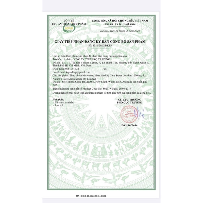 Mầm đậu nành Healthy Care Úc