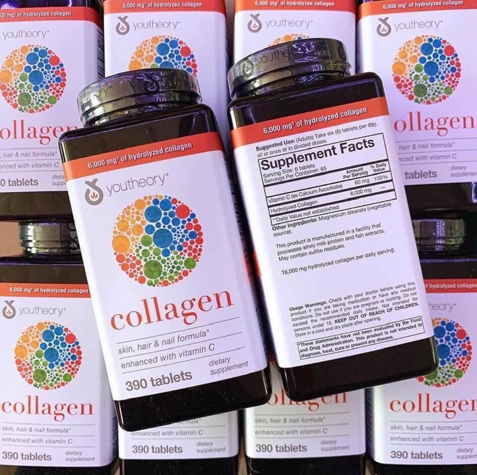Collagen 390 viên collagen Youtheory Advanced Type 1,2&3