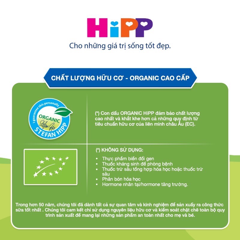 Sữa HiPP 2 Organic Combiotic 800g sữa  bột dinh dưỡng công thức cho trẻ từ 6 đến 12 tháng tuổi, chất lượng hữu cơ tự nhiên an toàn, hỗ trợ, tăng cường sức khoẻ hệ miễn dịch, bổ sung Omega 3 - 1 Đổi 1 Nếu Lỗi