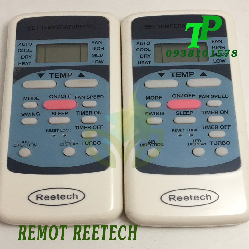 Điều Khiển, Remote Máy Lạnh Điều Hòa Reetech (Tặng Kèm Pin)