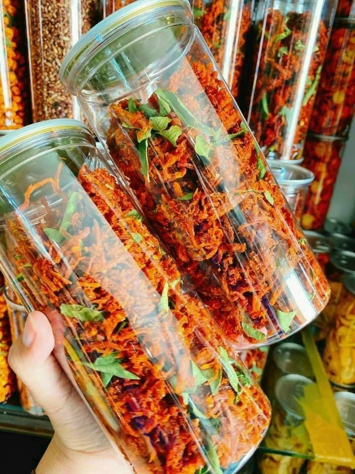 Khô bò sợi lá chanh hũ 500gr ( heo giã bò )