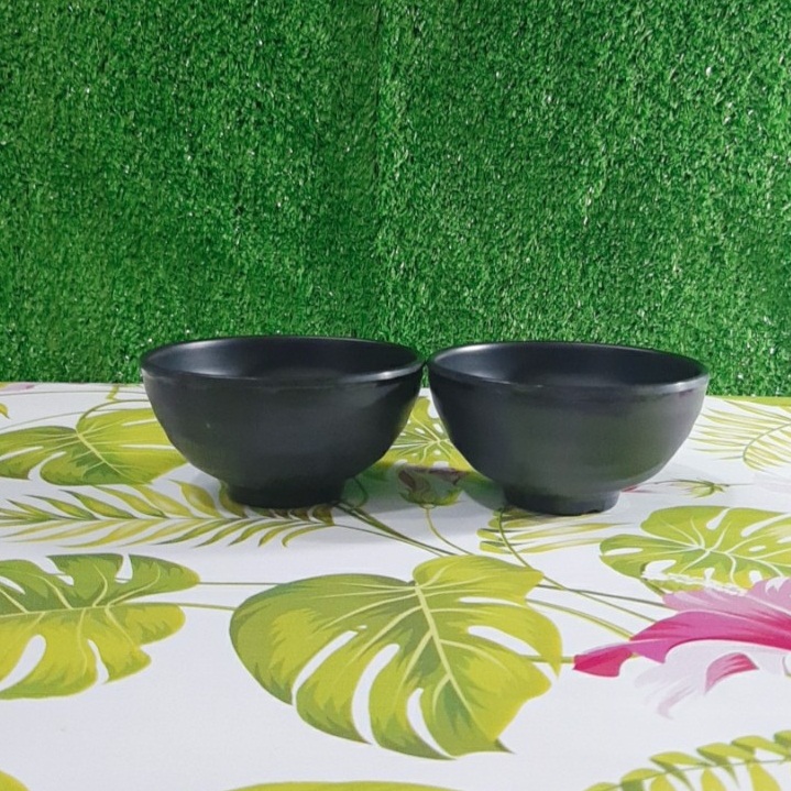 [HCM]Chén cơm nhựa Melamine kiểu đen Nhám cao cấp (CO15N)