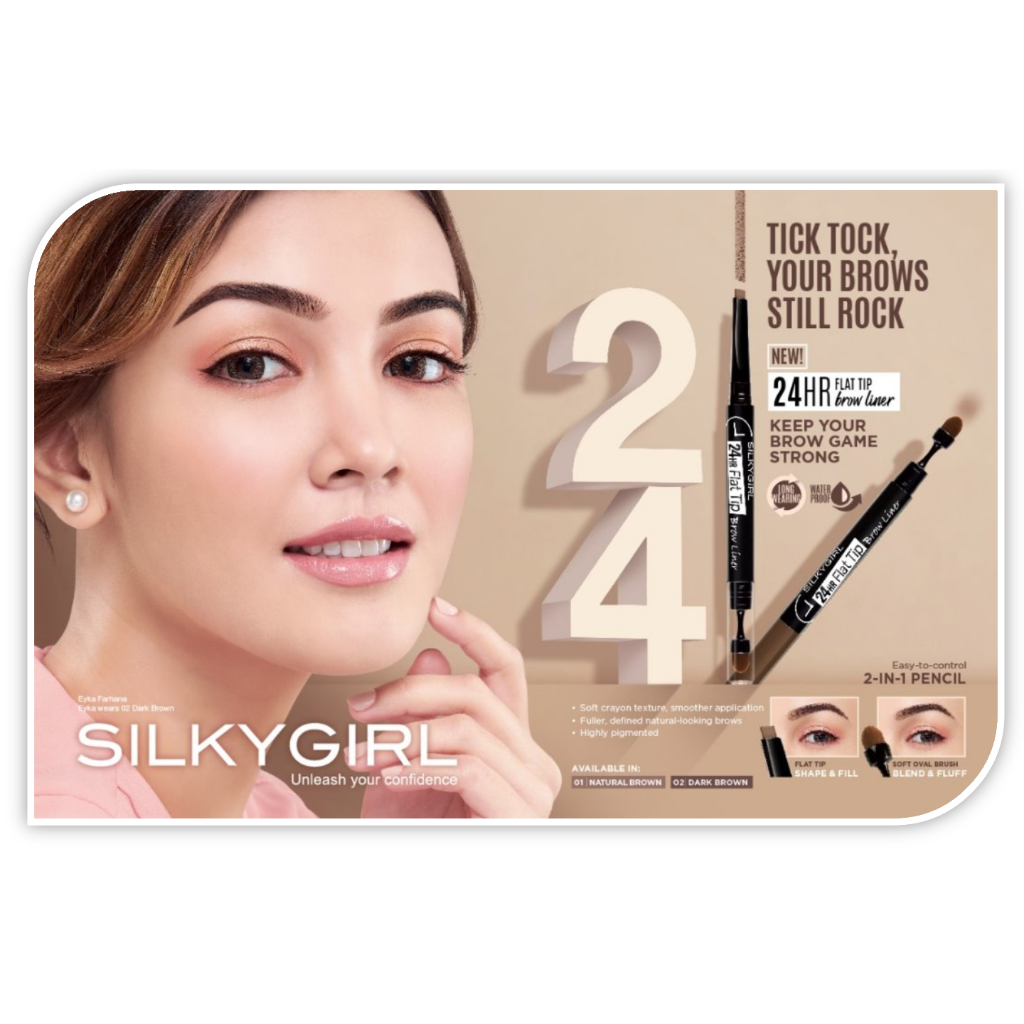 Chì kẻ mày SilkyGirl 24hr Flat Tip Brow Liner