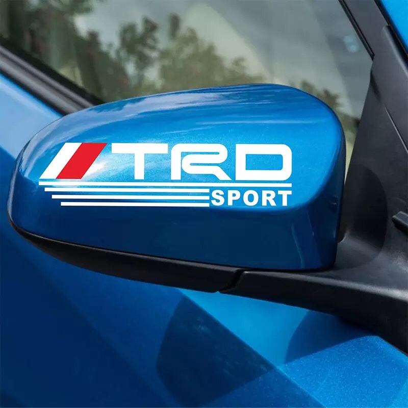 Bộ 2 tem dán gương chiếu hậu ô tô TRD