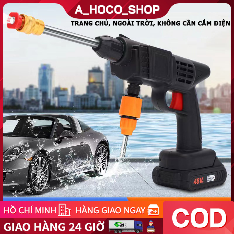 Máy rửa xe dùng pin mini, Máy xịt rửa tăng áp