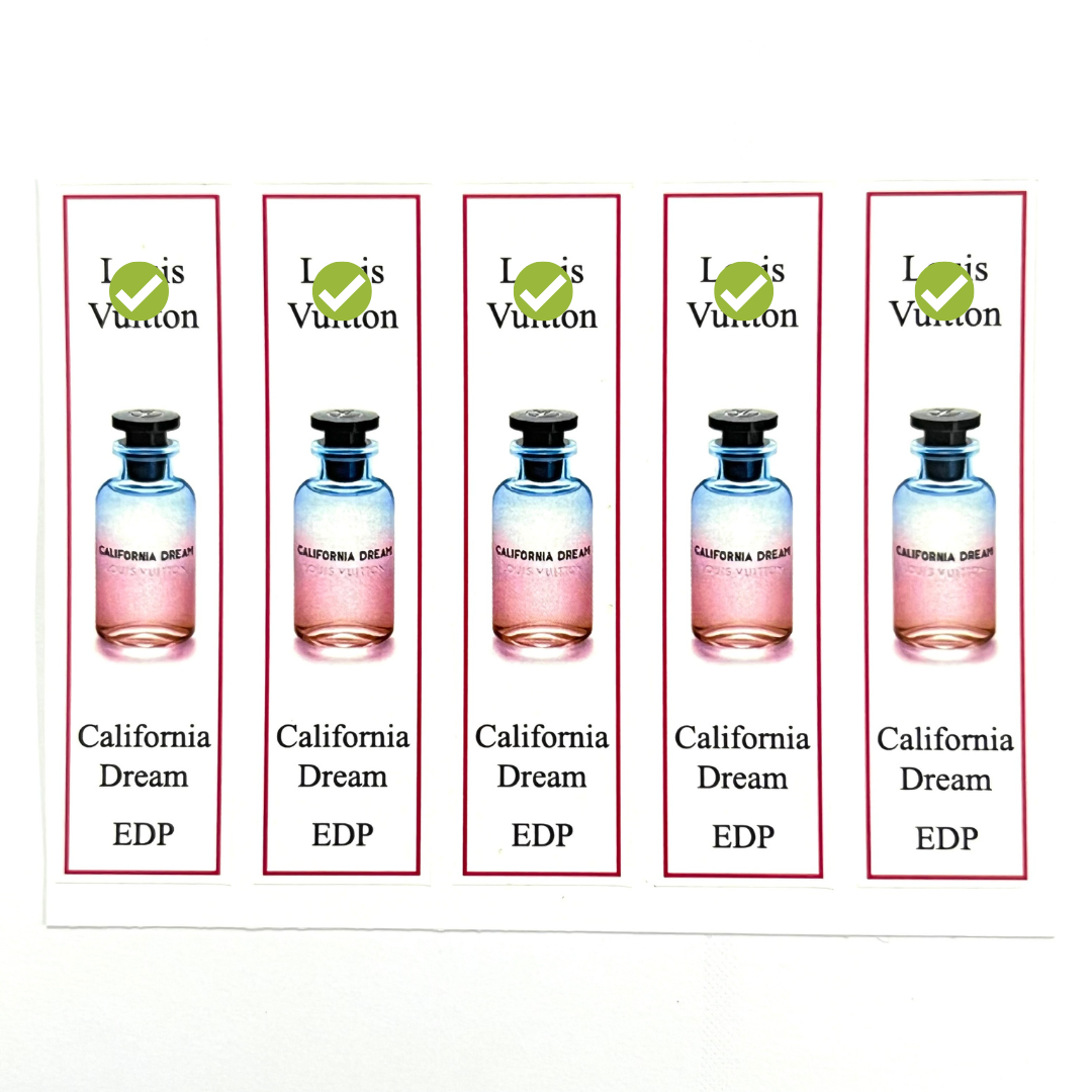 Combo 10 PCs of Louis Vuitton perfume bottle sticker for full series dropper bottle