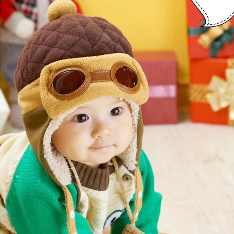 Mũ phi công lót lông cho bé trai từ 6 tháng đến 3 tuổi