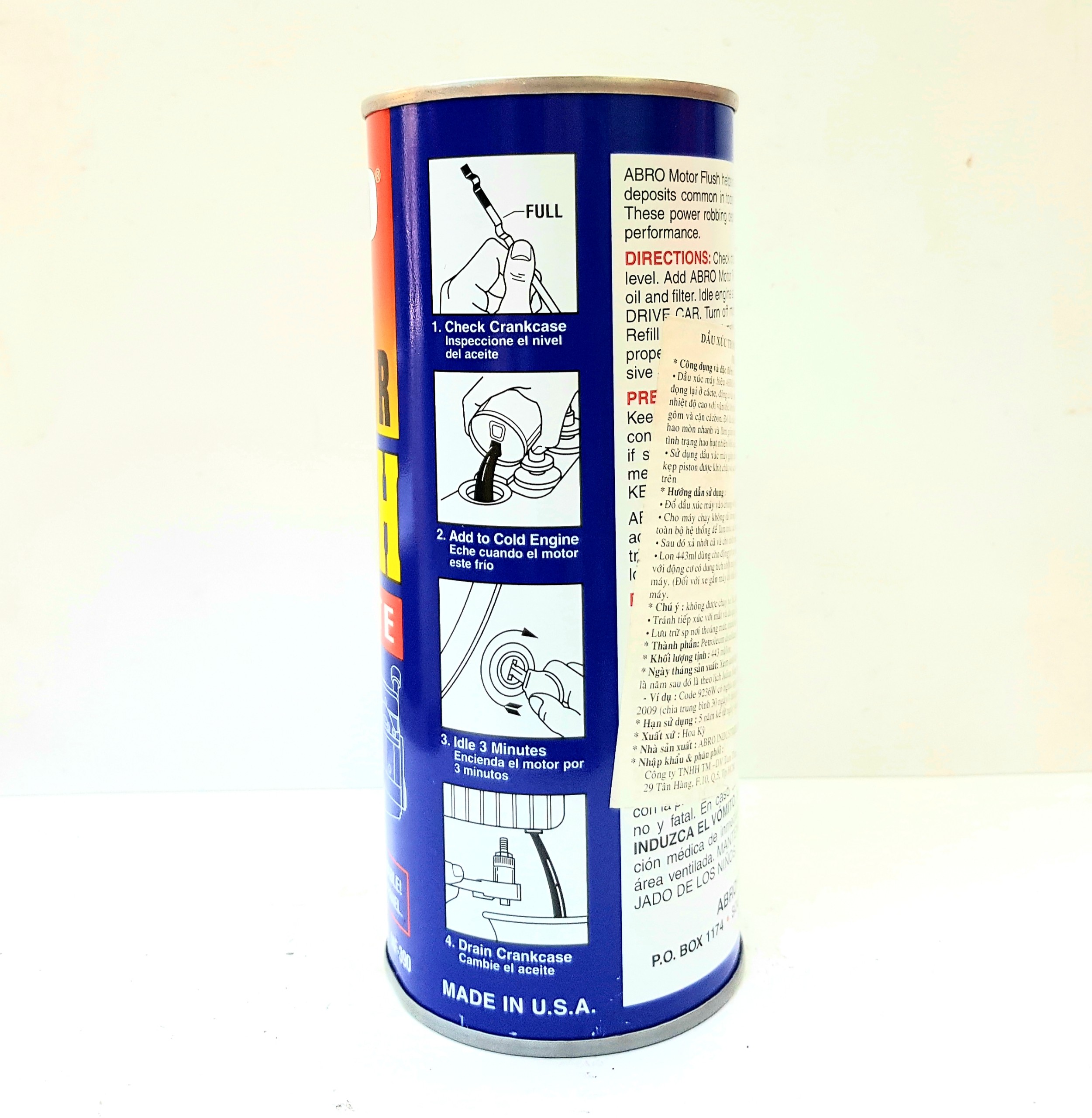 [HCM]Súc rửa động cơ dạng lon ABRO MOTOR Flush 443ml