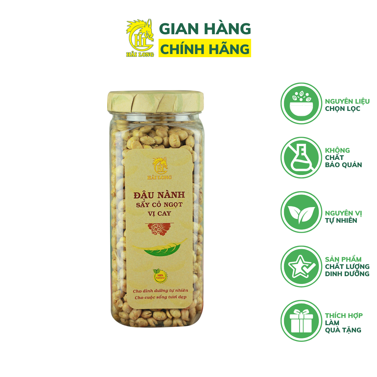 Đậu nành sấy cỏ ngọt vị cay bổ sung dưỡng chất cho tóc làm đẹp da tốt cho sức khỏe phụ nữ 230g