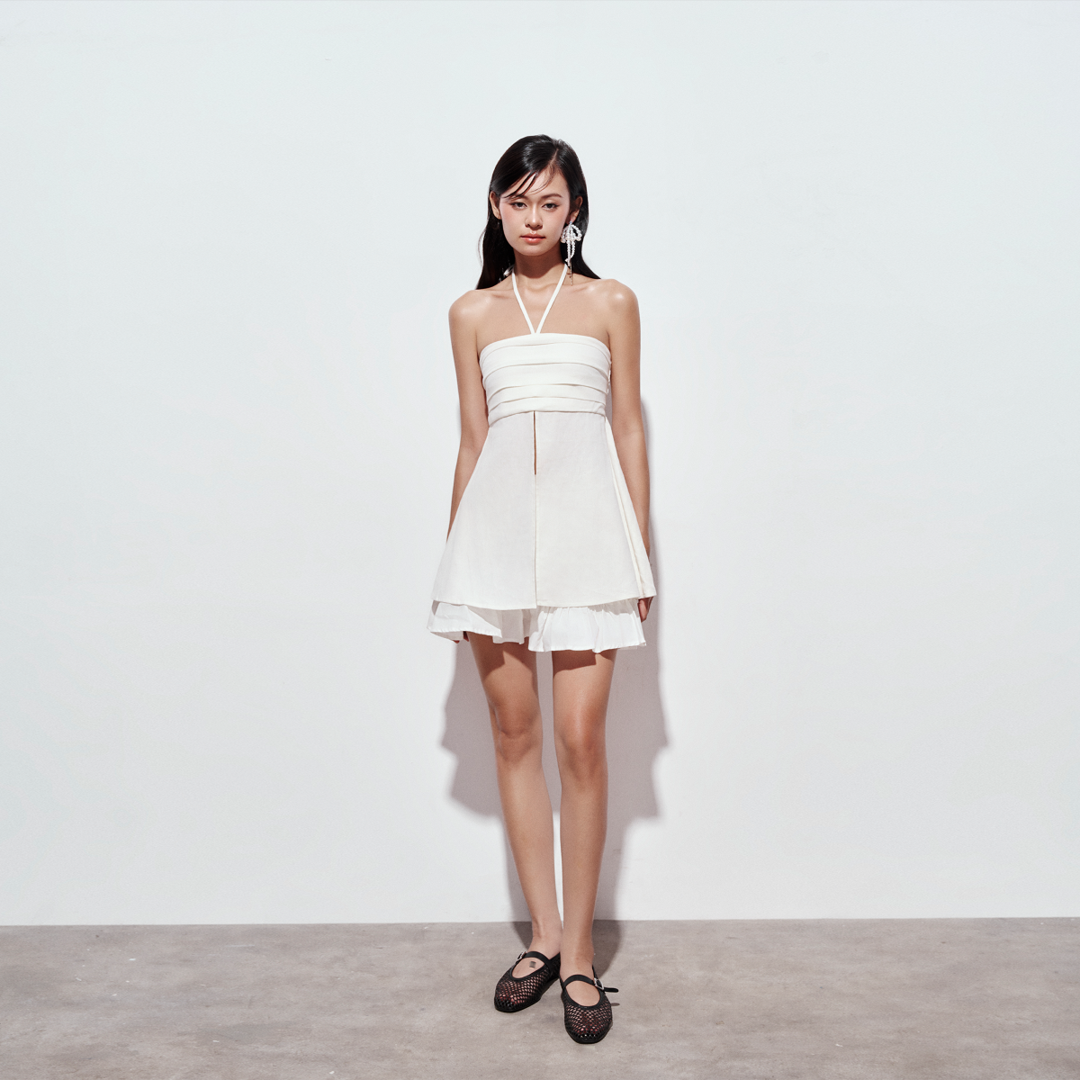 DOTTIE - Áo kiểu vạt hở - Trắng - T0890