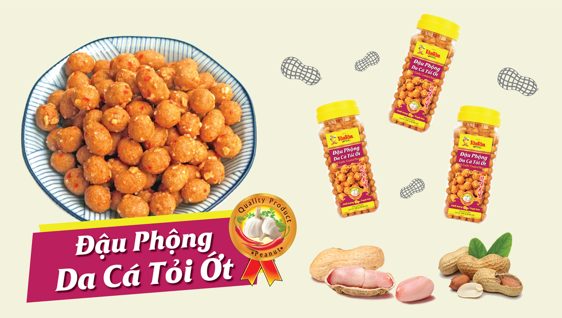 Đậu phộng Da Cá Tỏi Ớt Tân Tân hủ 240g