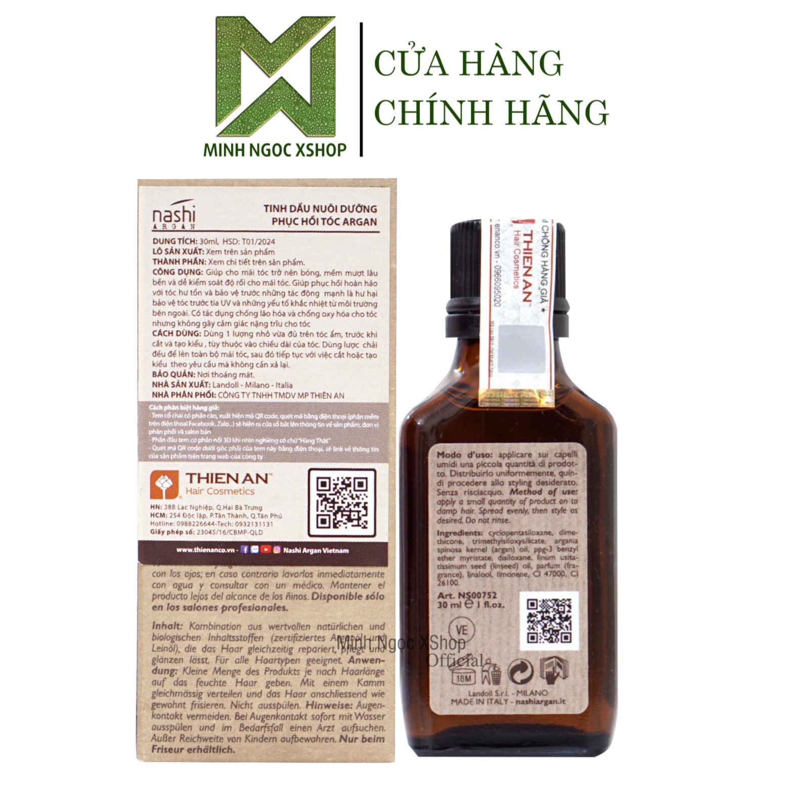 Tinh dầu dưỡng tóc Nashi Argan Oil 30ML